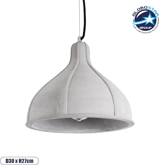 GloboStar Girard Κρεμαστό Φωτιστικό Γκρι 29x23εκ.