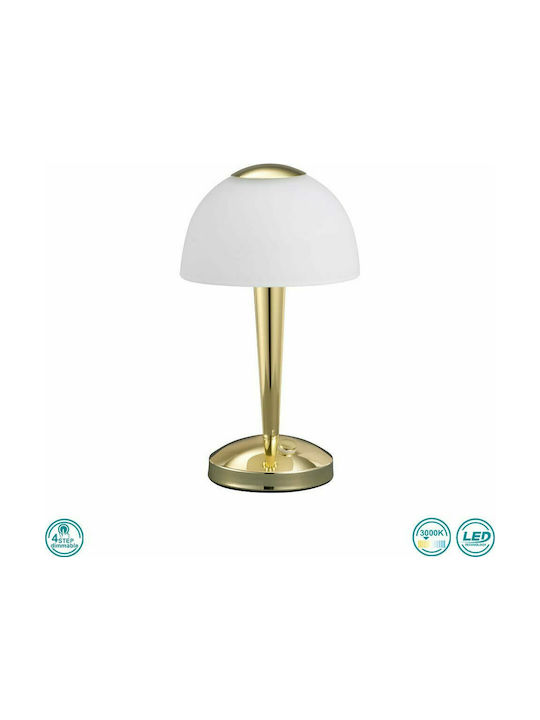 Trio Lighting Ventura Metal Table Lamp LED with White Shade and Gold Base