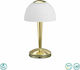 Trio Lighting Ventura Metal Table Lamp LED with White Shade and Gold Base