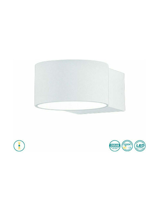 Trio Lighting Lacapo Modern Wall Lamp with Integrated LED and Warm White Light White Width 10.5cm