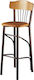 Stool Bar with Backrest Metallic Brown 44x43x107cm