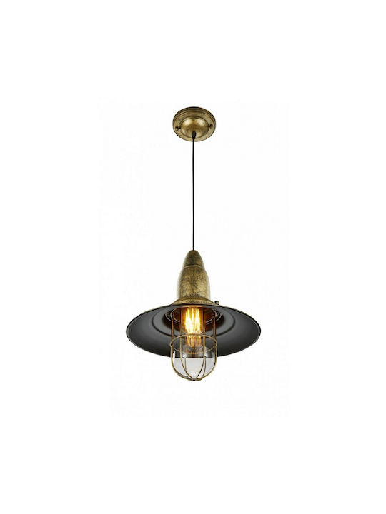 Trio Lighting Fisherman Pendant Light Single-Light for Socket E27 Bronze