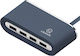 Usams SJ238 USB 2.0 4 Port Hub with USB-A Connection White
