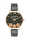 Olivia Burton Dancing Daisy Watch with Black Leather Strap