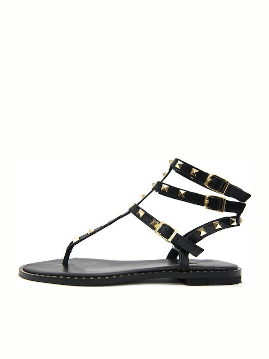 Sandale Casual Damă Gladiator Din Piele Negre