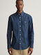 Gant Men's Shirt Long Sleeve Denim Blue