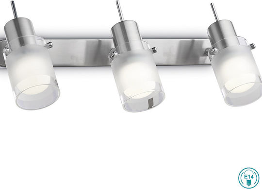 Ideal Lux Elis Ap3 Dreifach Spot mit Fassung E14 in Silber Farbe