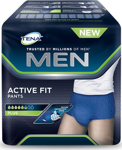 Tena Men Active Fit Plus Πάνες Βρακάκι Ακράτειας Medium σε Μπλε Χρώμα 12τμχ
