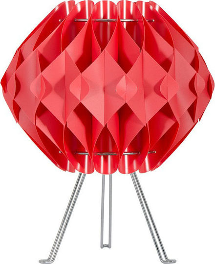 Starlight FP-14-S-2Ε-25CM-T Plastic Table Lamp for Socket E14 with Red Shade and Base