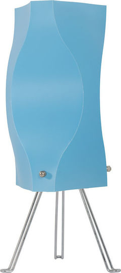 Starlight FP-510-M-1Ε-18CM-T Plastic Lampă de masă pentru Soclu E14 cu Abajur Light Blue și Bază Argintiu