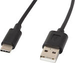 Lanberg Regular USB 2.0 Cable USB-C male - USB-A male Μαύρο 1m (CA-USBO-10CC-0010-BK)