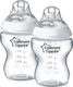 Tommee Tippee Plastic Baby Bottle CTN with Silicone Teat for 0+ Months Transparent 260ml 2pcs
