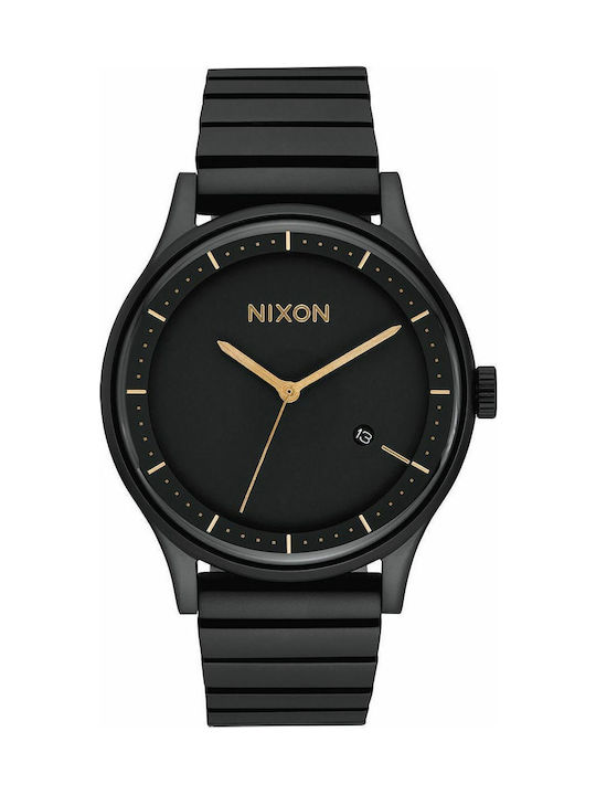 Nixon Station Uhr Batterie mit Schwarz Metallarmband