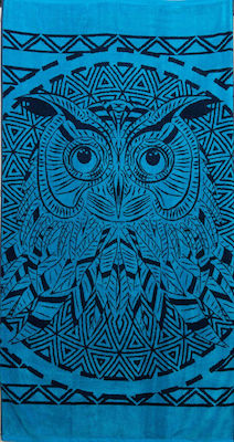 Le Blanc Owl Strandtuch Baumwolle Blau 170x90cm. 7088885-11