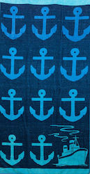 Le Blanc Anchors Baumwoll-Strandtücher Blau Le Blanc Anchors Baumwoll-Strandtücher Blau