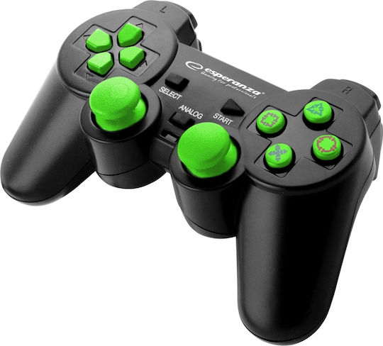 Esperanza Trooper Wired Gamepad for PC / PS3 Black/Green