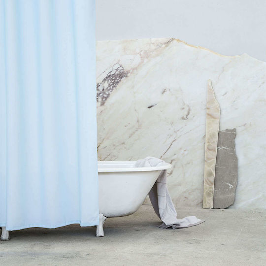 Nima Essential Κουρτίνα Μπάνιου Υφασμάτινη με Τρουκς 180x200 cm Blue
