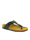 Plakton 101671 Leather Women's Flat Sandals Anatomic In Khaki Colour
