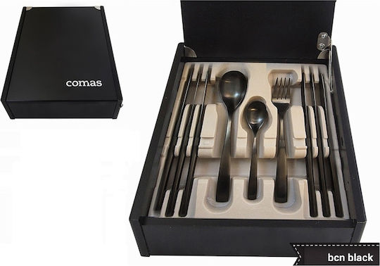 Comas Barcelona Besteckset Edelstahl Schwarz 24Stück