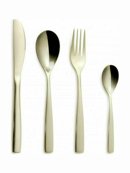 Comas 30-Piece Stainless Steel 18/10 Gold Cutlery Set BCN