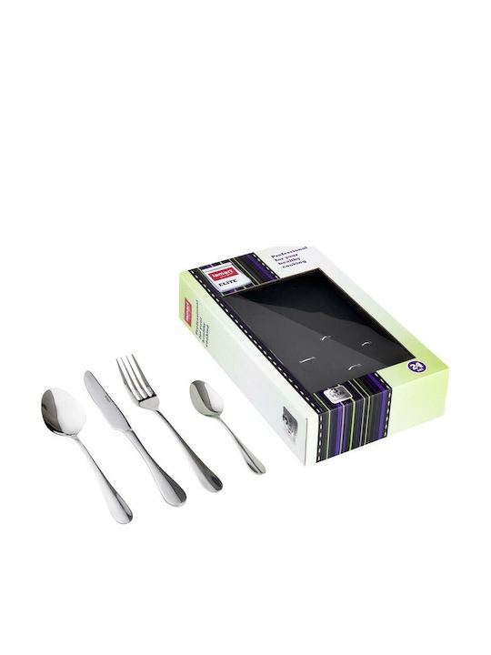 Lamart 24-Piece Stainless Steel 18/10 Silver Cutlery Set