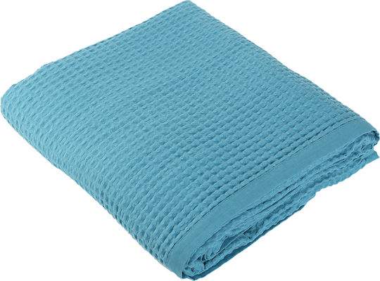 Nef-Nef Homeware New Golf Κουβέρτα Πικέ Μονή 160x240εκ. Dusty Aqua