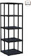 Plastic Outdoor Shelving Unit with 5 Shelves Black 60x58.5x176cm