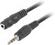 Lanberg 3.5mm Jack Cable Male to Female Black 1.5m CA-MJFJ-10CC-0015-BK
