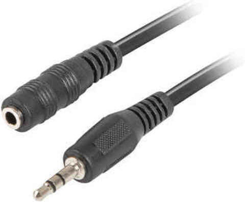 Lanberg 3.5mm Jack Cable Male to Female Black 1.5m CA-MJFJ-10CC-0015-BK