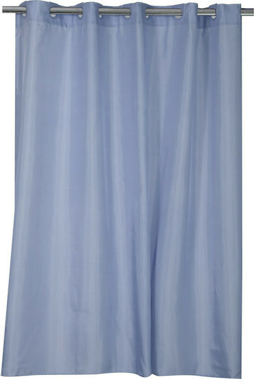 Nef-Nef Homeware Shower Shower Curtain Fabric with Hooks 180x200cm Denim 023859