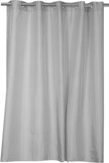 Nef-Nef Homeware Shower Shower Curtain Fabric with Hooks 180x200cm Grey 023859 Nef-Nef Homeware Shower Shower Curtain Fabric with Hooks 180x200cm Grey 023859