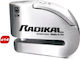 Radikal RK14S Motorrad-Bremsscheibenschloss mit Alarm Silber Farbe