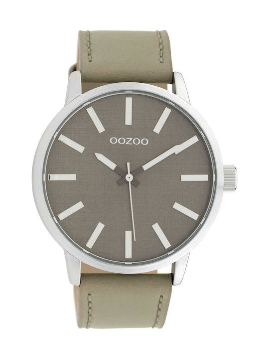 Oozoo Timepieces XL Beige Leather Strap