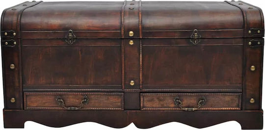 vidaXL Wooden Decorative Trunk Brown 90x51x42cm