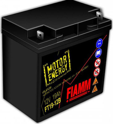 Fiamm Μπαταρία Μοτοσυκλέτας Motor Energy FT19-12B με Χωρητικότητα 19Ah
