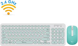 Alcatroz Jellybean A2000 Wireless Keyboard & Mouse Set with US Layout Blue