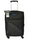 Forecast 8317 Cabin Travel Suitcase Fabric Black with 2 Wheels Height 55cm