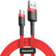 Baseus Cafule Braided USB 2.0 to micro USB Cable Κόκκινο 0.5m (CAMKLF-A09)