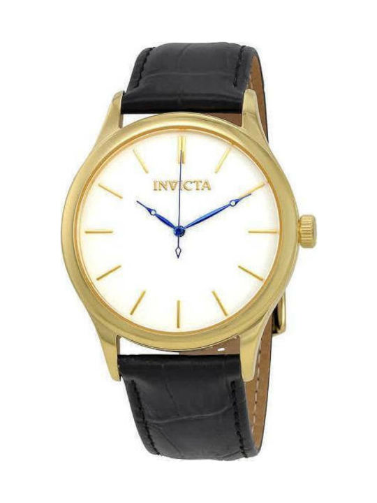 Invicta Vintage Men's Watch 43mm Battery with Black Leather Strap