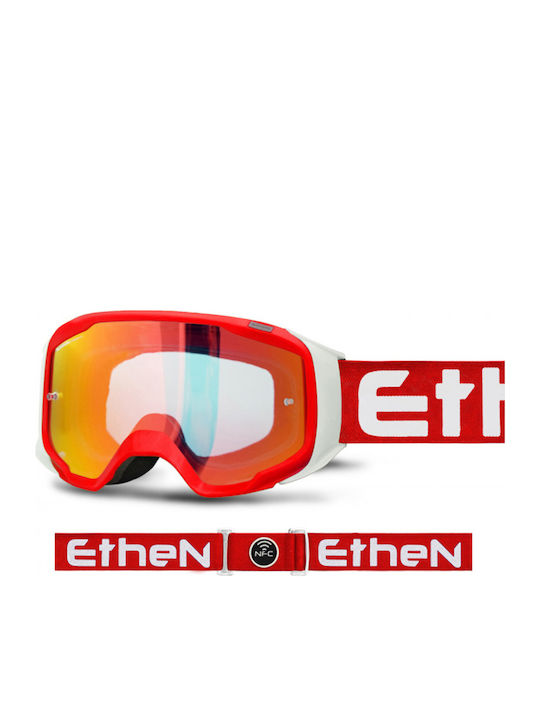 Ethen Zerosei GP Μάσκα Σκι & Snowboard Ενηλίκων Κόκκινη με Φακό Καθρέπτη σε Πορτοκαλί Χρώμα