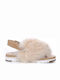 Holly Women's Flat Sandals in Beige Color