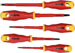 Yato Set 5 Electrician VDE 1000V Screwdrivers with 5 Interchangeable Tips