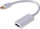 Akyga Converter mini DisplayPort male to HDMI female White 1pcs AK-AD-38
