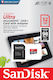 Sandisk Ultra microSDHC 32GB U1 A1 with Adapter Tablet