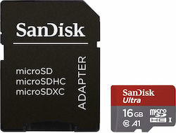 Sandisk Ultra microSDHC 16GB Class 10 U1 A1 UHS-I with Adapter