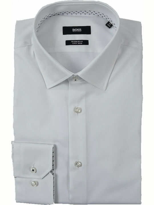 Hugo Boss Gelson Men's Shirt Long Sleeve Cotton White