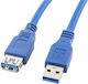 Lanberg USB 3.0 Cable USB-A male - USB-A female Μπλε 1.8m (CA-US3E-10CC-0018-B)
