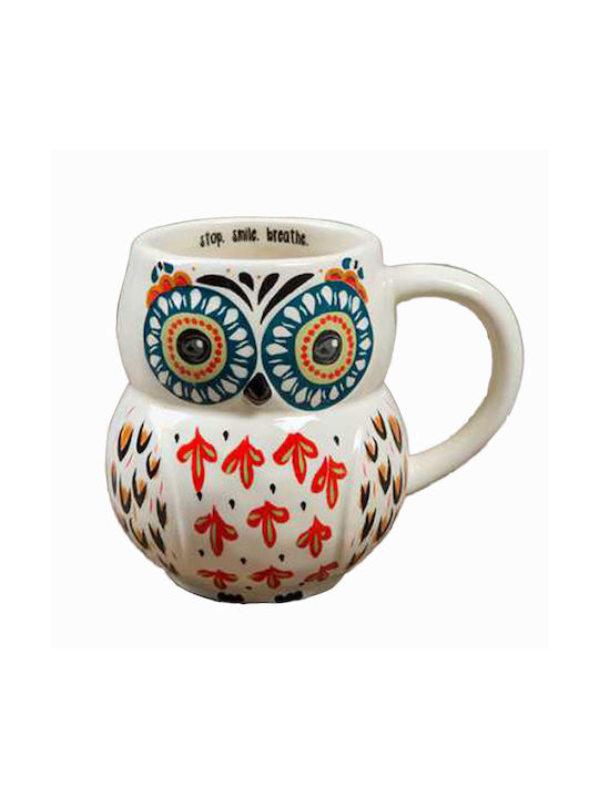 Natural Life Owl Ceramic Cup Multicolour 470ml