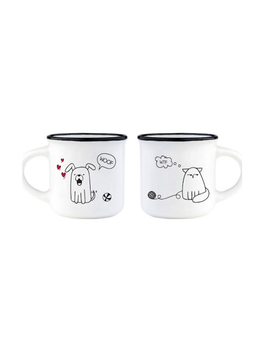 Legami Milano Dog & Cat Porcelain Cup White 50ml 2pcs