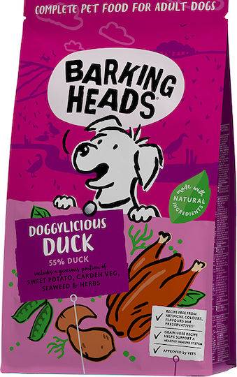 Barking Heads Doggylicious 12kg Dry Food Grain-Free for Adult Medium Breed Dogs with Duck, Potatoes and Fish